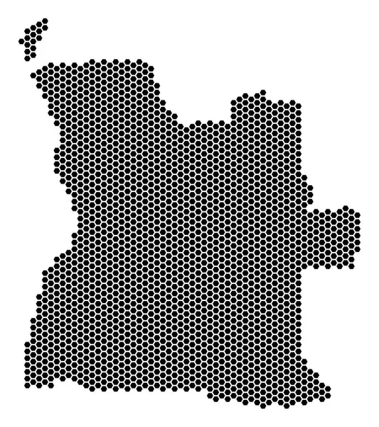 Carte de l'Angola Carrelage hexagonal — Image vectorielle