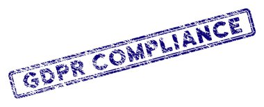Grunge Gdpr uyum dikdörtgen damga mühür dokulu