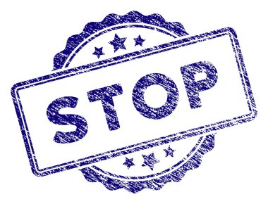 Grunge Stop metin damga mühür dokulu