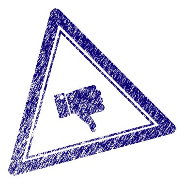 Grunge başparmak aşağı üçgen damga mühür dokulu