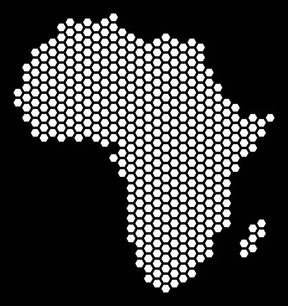 Altıgen karo Afrika harita — Stok Vektör