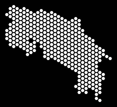 Altıgen Kosta Rika Haritası