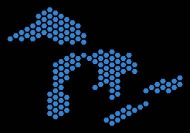 Altıgen karo büyük göller Haritası