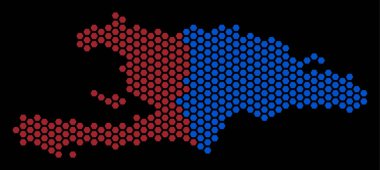 Altıgen Haiti ve Dominik Cumhuriyeti haritası