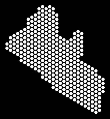 Altıgen karo Liberya Haritası