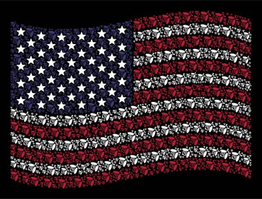 Amerika Birleşik Devletleri bayrağı Stilizasyon arı sallayarak