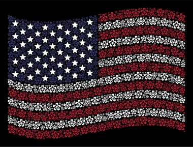 Amerikan bayrağı Stilizasyon çiçek sallayarak
