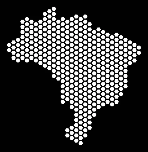 Hex-Tile Brazil Map — Stock Vector