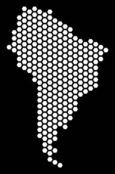 Hex-Tile Zuid-Amerika kaart — Stockvector