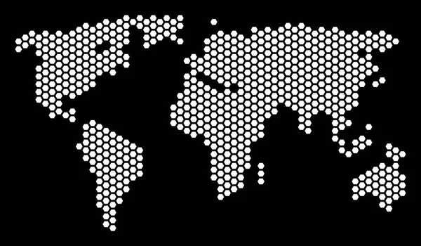 Carte du monde Hexagone — Image vectorielle