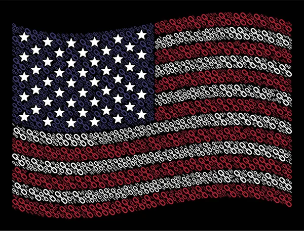 Das Schwenken der amerikanischen Flagge stilisiert die Kette — Stockvektor