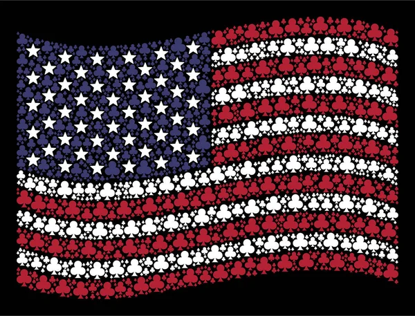 Размахивание американским флагом Стилизация костюмов клубов — стоковый вектор