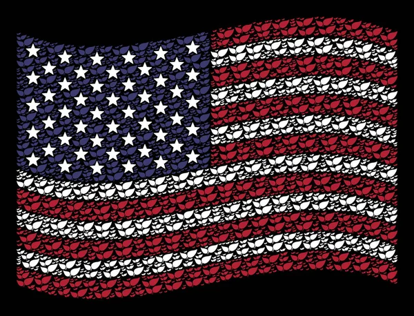 Прапор США Стилізація квіткового листя — стоковий вектор