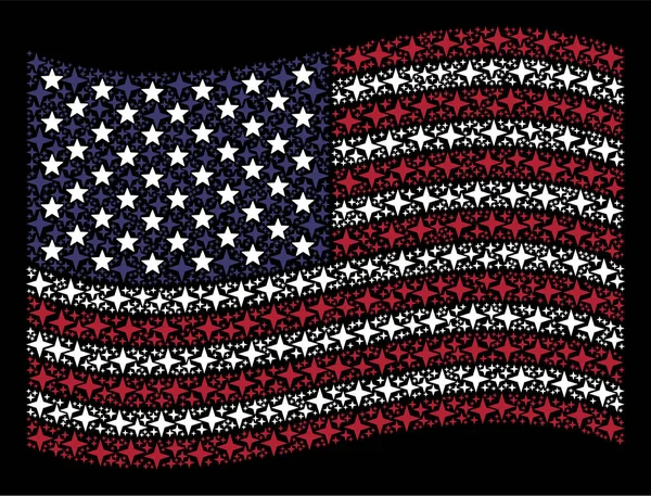 Amerikan bayrağı sallayarak stilize Space Star bileşimi — Stok Vektör