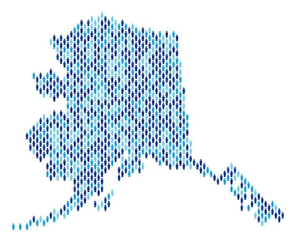 Alaska Mapa Población Personas — Vector de stock