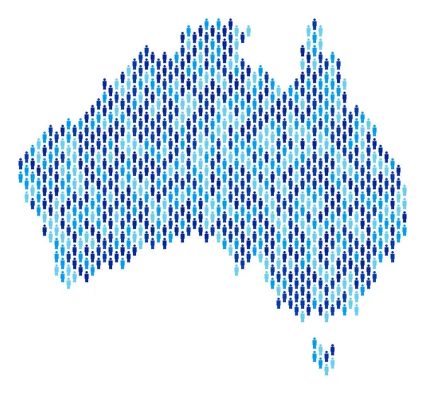 Australia Mappa Popolazione Demografica — Vettoriale Stock