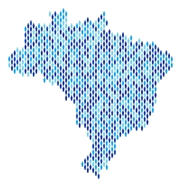 Brasil Mapa População Demografia —  Vetores de Stock