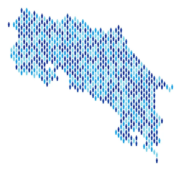 Mapa de Costa Rica Población Personas — Vector de stock