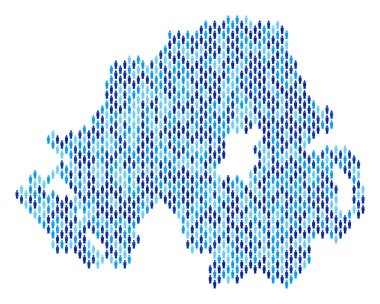Kuzey İrlanda harita nüfusun demografik