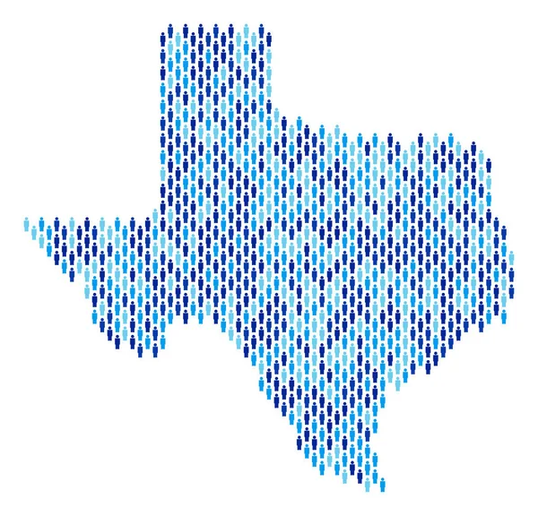 Texas Mapa População Pessoas — Vetor de Stock