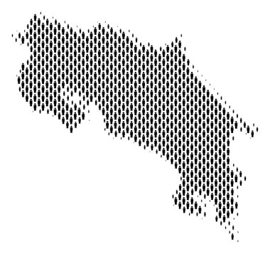 Kosta Rika Haritası nüfusun demografik