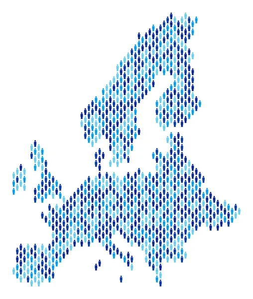 Europäische Union Karte Bevölkerung Menschen — Stockvektor