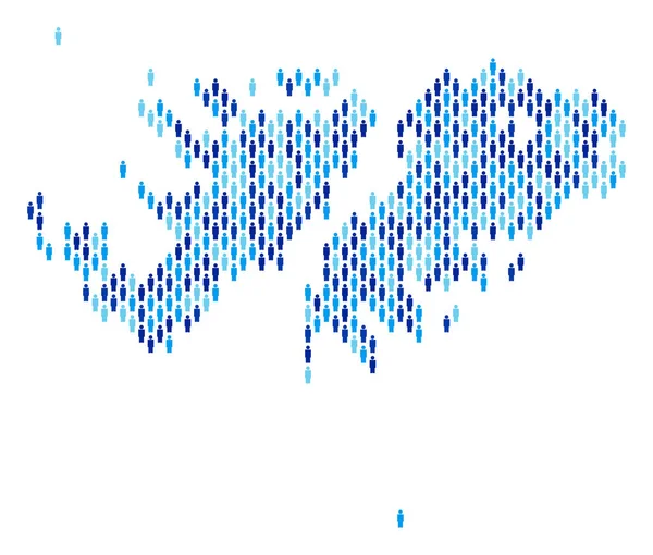 Ilhas Malvinas Mapa População Pessoas — Vetor de Stock