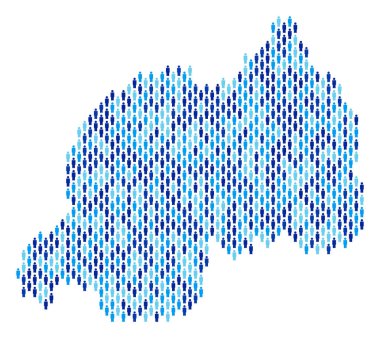 Ruanda Haritası nüfusun demografik