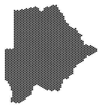 Altıgen Botsvana Haritası