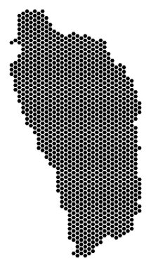 Hex kiremit Dominica ada Haritası