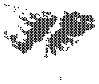 Altıgen karo Falkland Adaları Haritası