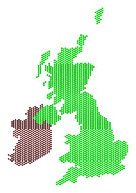 Altıgen Büyük Britanya ve İrlanda Haritası