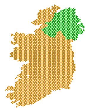 Altıgen karo İrlanda ülkeler harita