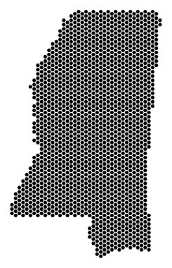 Hex kiremit Mississippi Devlet harita