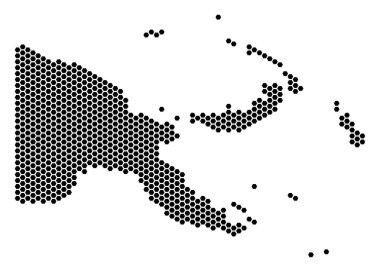 Altıgen Papua Yeni Gine Haritası