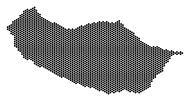 Altıgen Portekiz Madeira Adası Haritası