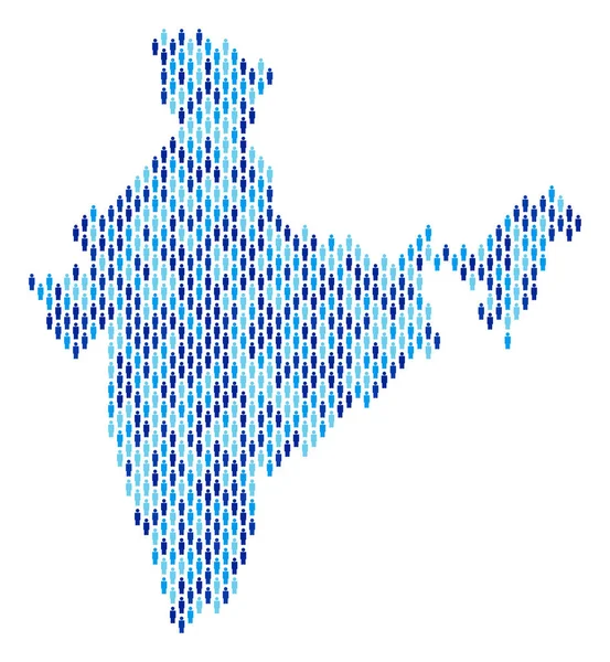 インド地図人口統計 — ストックベクタ