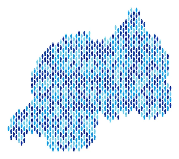 Ruanda Mapa População Demografia —  Vetores de Stock
