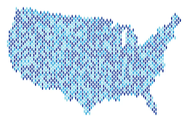 ABD harita nüfus kişi — Stok Vektör