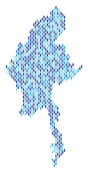 Myanmar Haritası nüfusun demografik