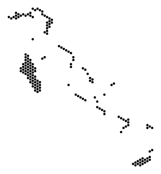 Mapa das Ilhas Bahamas Hex Tile —  Vetores de Stock