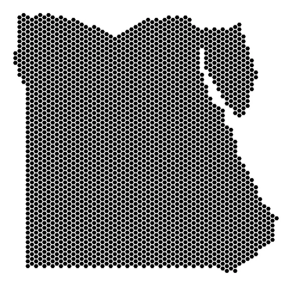 육각 타일 이집트 지도 — 스톡 벡터
