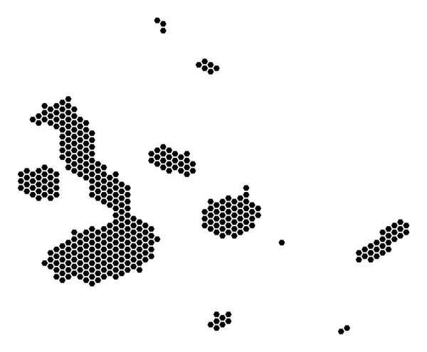 Mapa Hexagonal das Ilhas Galápagos — Vetor de Stock