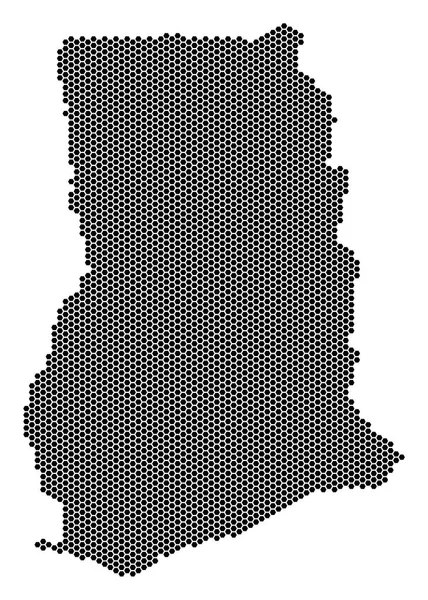 HEX płytek Ghana Map — Wektor stockowy