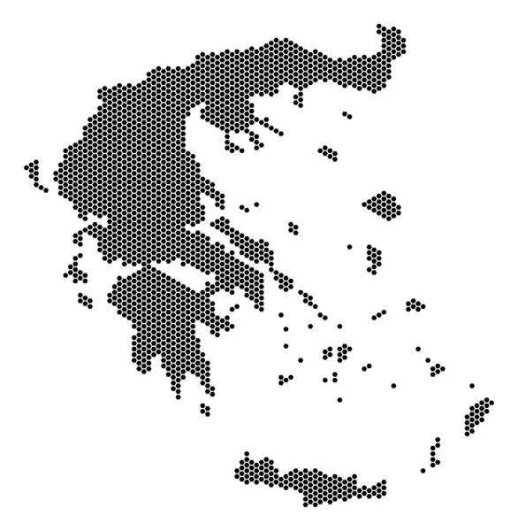 Hex κεραμίδι Χάρτης Ελλάδας — Διανυσματικό Αρχείο