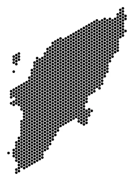 Hex-Tile Greek Rhodes Island Mapa — Archivo Imágenes Vectoriales