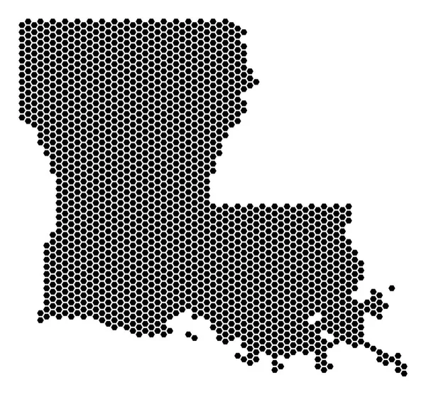 Mappa di stato di Louisiana a nido d'ape — Vettoriale Stock