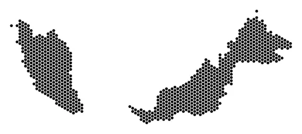 Carte de Malaisie Hex-Tile — Image vectorielle