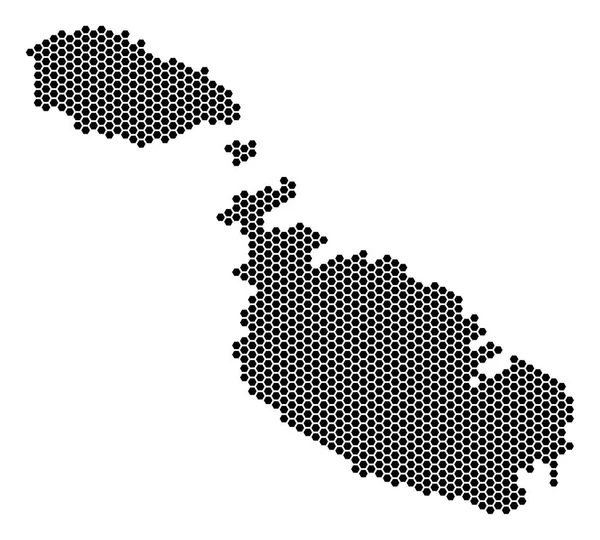 Hexagon malta insel karte — Stockvektor