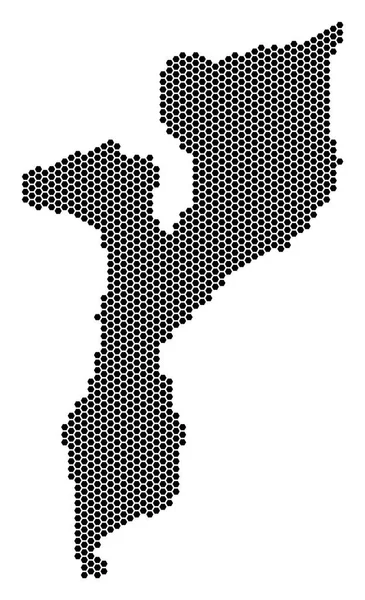 Hex-Tile Mozambique Map — Stock Vector